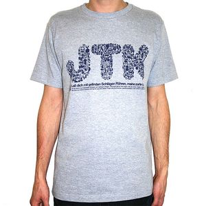 Jazztronik JTK T-shirt (heather grey with navy blue design)
