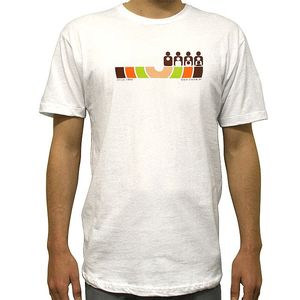 Clone Retro Multi Colour T-shirt (white with retro multicolour print)