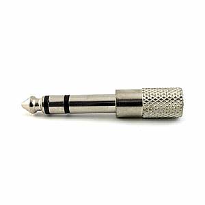 QTX 6.3mm Stereo Jack Plug To 3.5mm Stereo Jack Socket Adaptor (silver)