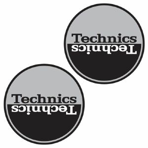 Technics Moon 1 12" Vinyl Record Slipmats (pair, silver & black)