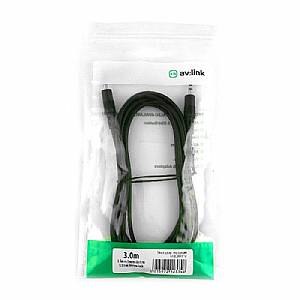 AV Link 3.5mm Stereo Mini Jack Plug To 3.5mm Stereo Mini Jack Plug Cable (3m, black)