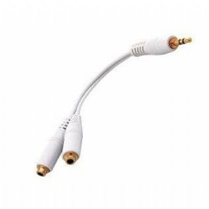 Av Link iPlug 3.5mm Mini Jack Stereo Earbud/Headphone Splitter Cable (white)
