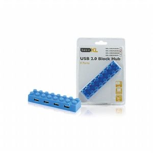 BasicXL 4 Port USB 2.0 Block Hub (blue)