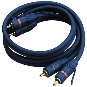 Monacor AC-080/BL Male To Male Stereo Phono (RCA) Cable With Ground Wire (0.8m, blue)