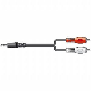 AV Link Male Stereo 3.5mm Mini Jack Plug To Pair Of Mono Phono (RCA) Plugs (5.0m, black)