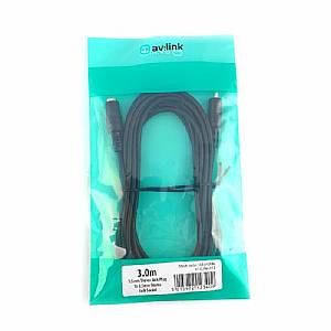 AV Link 3.5mm Stereo Mini Jack Plug To 3.5mm Stereo Mini Jack Socket Cable (black, 3.0m)