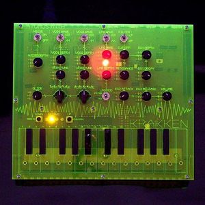 AtomoSynth Krakken Compact Analog Synthesizer Keyboard (version 1.1, toxic neon green edition)