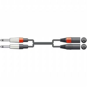 Chord 2x 6.3mm Mono Jack To 2 XLR Male Lead (1.5m)