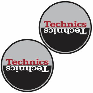 Technics Moon 3 12" Vinyl Record Slipmats (pair, silver/black/red)