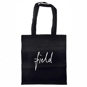 Field tote bag (black with white logo)