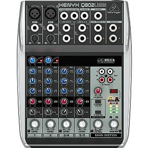Behringer Q802 USB Xenyx Premium 8 Input, 2 Bus Mixer + Tracktion 4 Audio Production Software