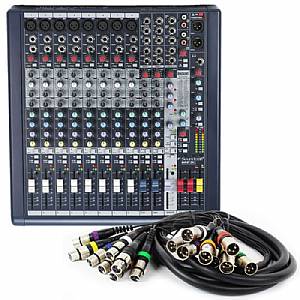 Soundcraft MFXi8 8 Channel Mixer + FREE 8 Way XLR Wiring Loom (3m)