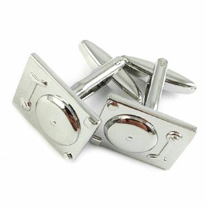 DJ Turntable Cufflinks (pair, with carry pouch)