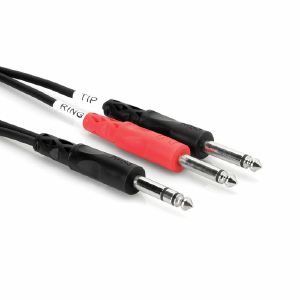 Hosa STP-201 Dual 1/4" TS Jack To 1/4" TRS Jack Insert Cable (1.0m)