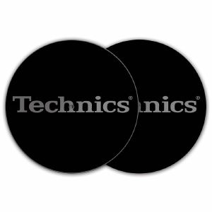 DMC Technics Silver Logo Slipmats (pair, silver on black)
