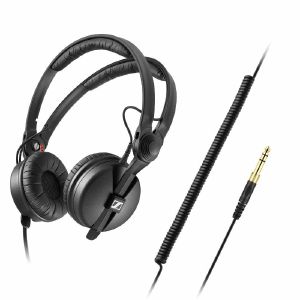 Sennheiser HD 25 PLUS Headphones With 3m Coiled Cable (includes 1.5m straight cable, replacement ear cushions & protective pouch)