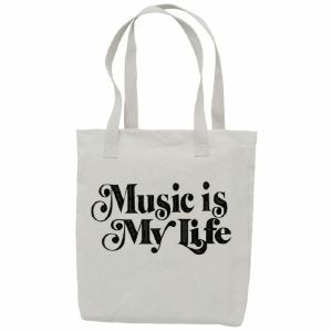 101 Apparel Music Is My Life Tote Bag (unbleached)