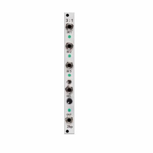 2hp 3:1 Voltage Controlled Gate Switch Module (silver faceplate)