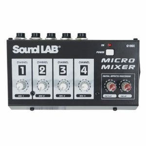 Sound LAB 4 Channel Mono Microphone Mixer With Effects