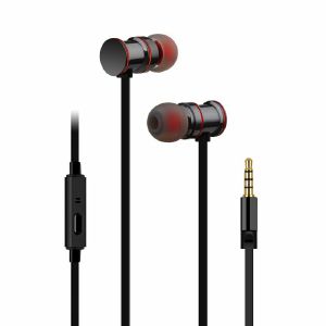 AV Link EMHF1 Metallic Magnetic Stereo Earphones (black & red)