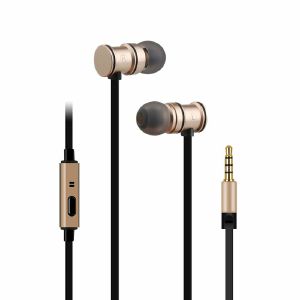 AV Link EMHF1 Metallic Magnetic Stereo Earphones (gold & black)