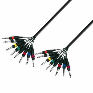 Adam Hall 8 x 6.3mm Jack Stereo To 8 x 6.3mm Jack Stereo Multicore Cable Loom (3.0m)
