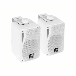 E Audio 3" Background Music Speakers With Brackets (white, pair)
