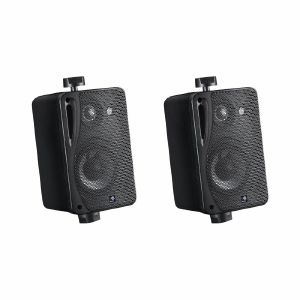E Audio 3" Background Music Speakers With Brackets (black, pair)