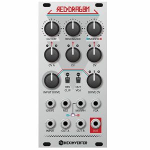 Hexinverter Red Dragon Soviet Topology Four Pole Morphing Low Pass Filter Module