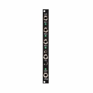 2hp 3:1 Voltage Controlled Gate Switch Module (black faceplate)