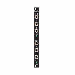 2hp Logic 2 Channel Boolean Gate Operator Module (black faceplate)