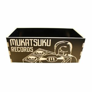 Mukatsuku 7 Inch Wooden Vinyl Record Box/Record Crate For 45's: Black Edition (holds up to 175 singles) *Juno Exclusive*
