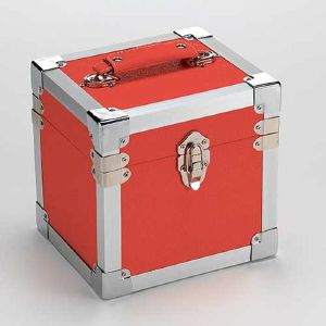 Steepletone 7 Inch Vinyl Record & CD Storage Carry Case (red)