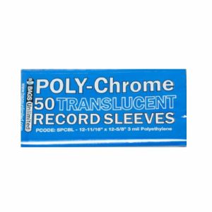 Bags Unlimited 12" Poly Chrome Translucent Blue Record Sleeves (pack of 50)