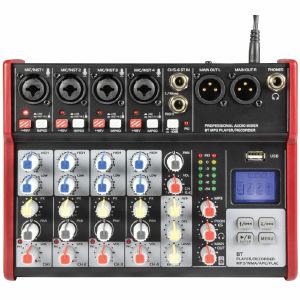 Citronic CSM-6 6-Channel Studio Mixer With USB & Bluetooth Player (black/red)