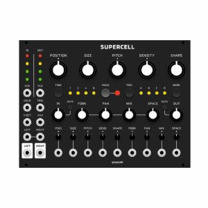 Grayscale Supercell Granular Synthesis Module (black panel version, an expanded version of Clouds by Mutable Instruments)