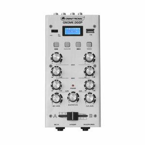Omnitronic Gnome-202P 2-Channel Mini DJ Mixer With Bluetooth & MP3 Player (silver)