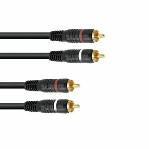 Omnitronic Male To Male Stereo Phono RCA Cable (0.3m)