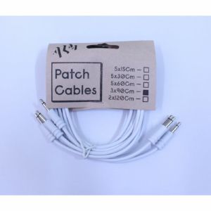 ALM Custom 3.5mm Male Mono Patch Cables (90cm, white, pack of 3)