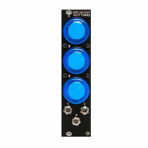SynthRotek Arcadian Rhythms Module (black faceplate, blue buttons)