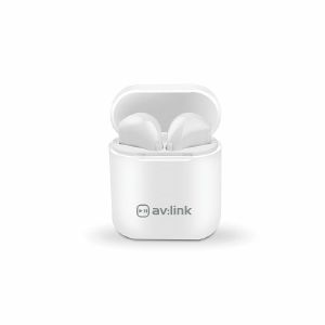 AV Link Ear Shots True Wireless Bluetooth Earphones & Power Case (white)
