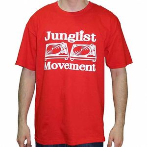 Aerosoul Junglist Movement T-Shirt (red t-shirt with white logo)