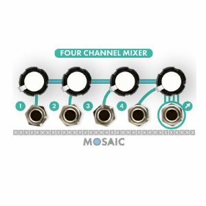 Mosaic 1U Four Channel Mixer 4-Input Mixing Module (white)