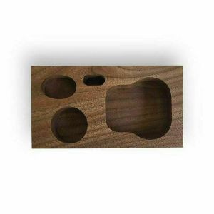 GrooveWasher Walnut Display Block & G2 Vinyl Record Cleaning Fluid 2oz Bottle