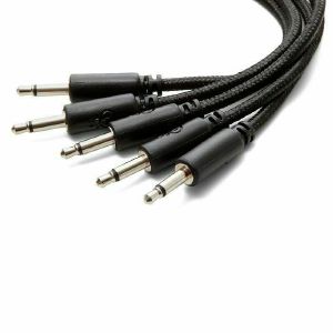 Erica Synths 60cm Braided Patch Cables (black, pack of 5)