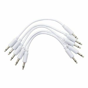 Erica Synths 10cm Braided Patch Cables (white, pack of 5)