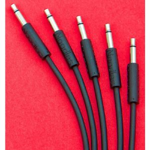 Nazca Noodles Black 75cm Premium 3.5mm TS Patch Cables (pack of 5, black)