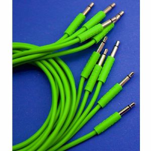 Nazca Noodles Green 100cm Premium 3.5mm TS Patch Cables (pack of 5, green)