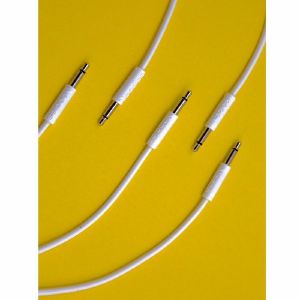 Nazca Noodles White 25cm Premium 3.5mm TS Patch Cables (pack of 5, white)