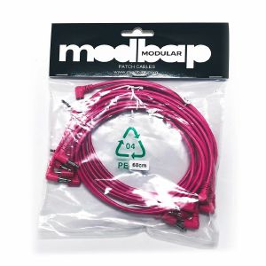 Modbap Modular 60cm Right Angle Patch Cables (pink, pack of 8)